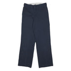 DICKIES Mens Cotton Blend Navy Blue Regular Straight Trousers W28 L30 Workwear