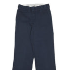 DICKIES Mens Cotton Blend Navy Blue Regular Straight Trousers W28 L30 Workwear