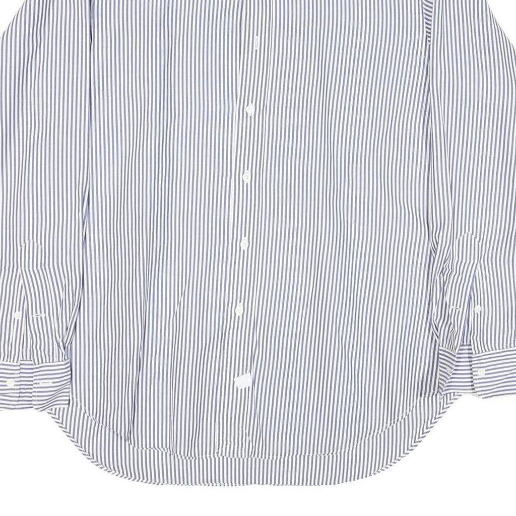POLO RALPH LAUREN Mens Blue & White Striped Shirt L Classic Cotton Blend Long