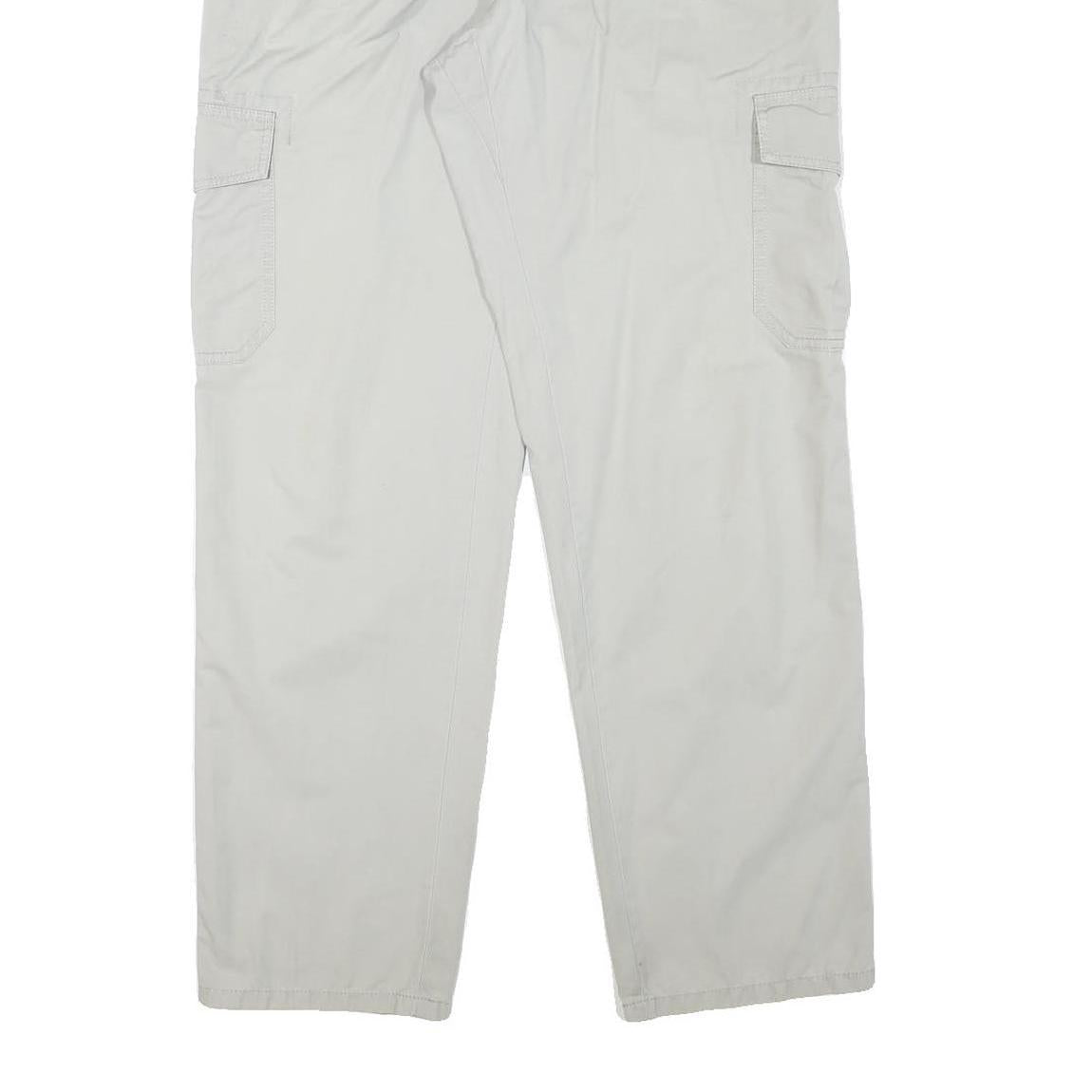 IN LINE COLLECTION Mens Relaxed Cargo Trousers Beige Cotton Blend W34 L31 Casual