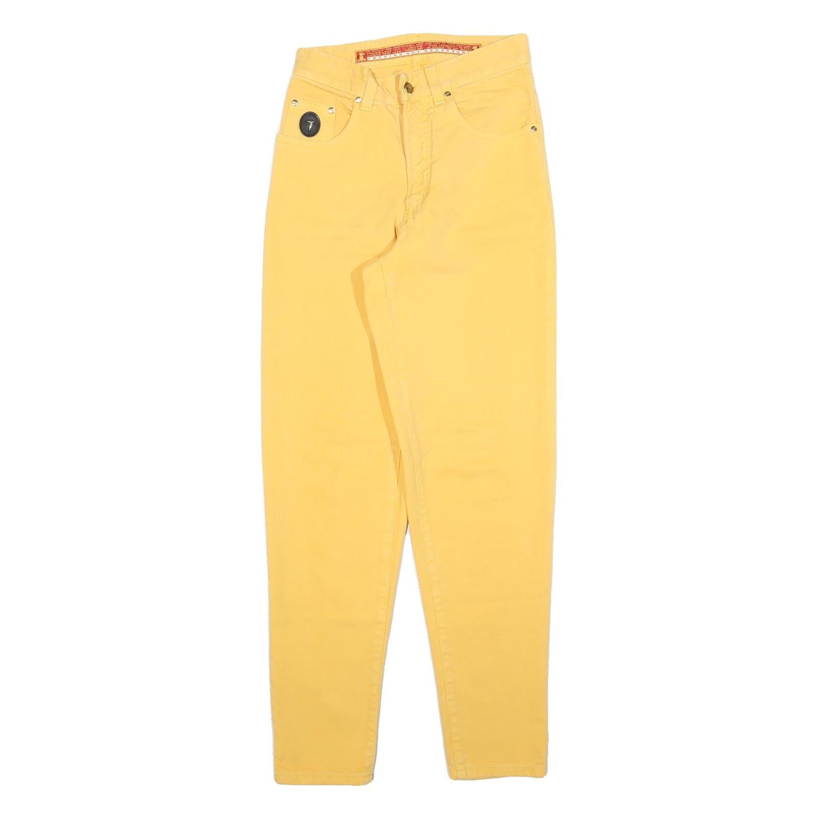 TRUSSARDI Womens Jeans Yellow Regular Straight Denim W26 L32 Stylish Comfort