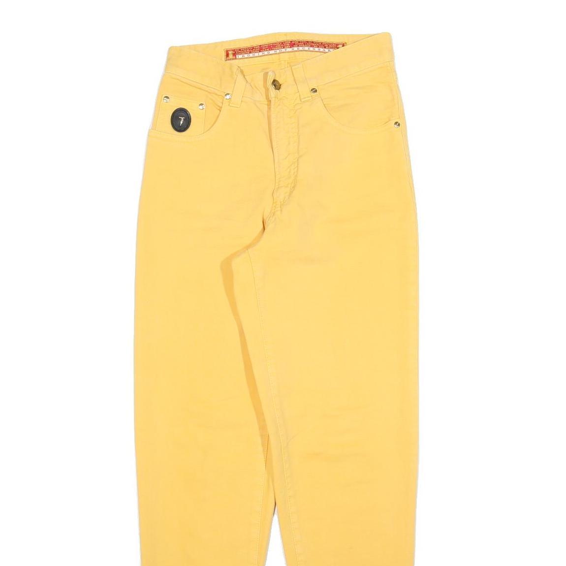 TRUSSARDI Womens Jeans Yellow Regular Straight Denim W26 L32 Stylish Comfort