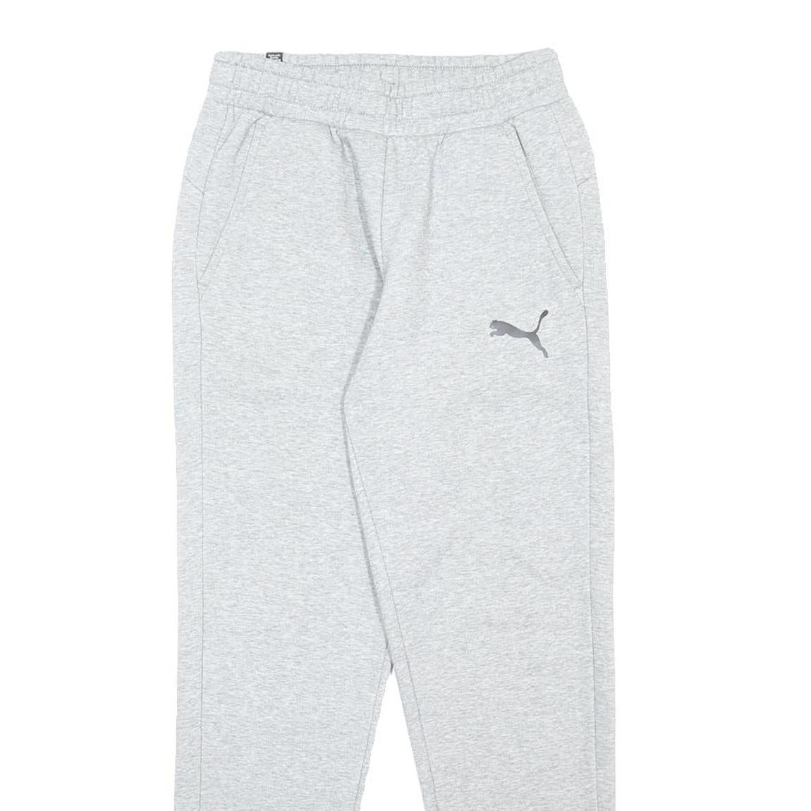 PUMA Mens Joggers Grey S W27 L29 Cotton Blend Regular Tapered Comfortable Casual