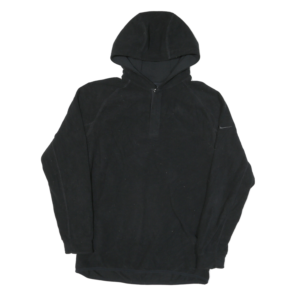 NIKE Mens Black Plain Pullover Hoodie Polyester Blend M Sports Casual Jumper