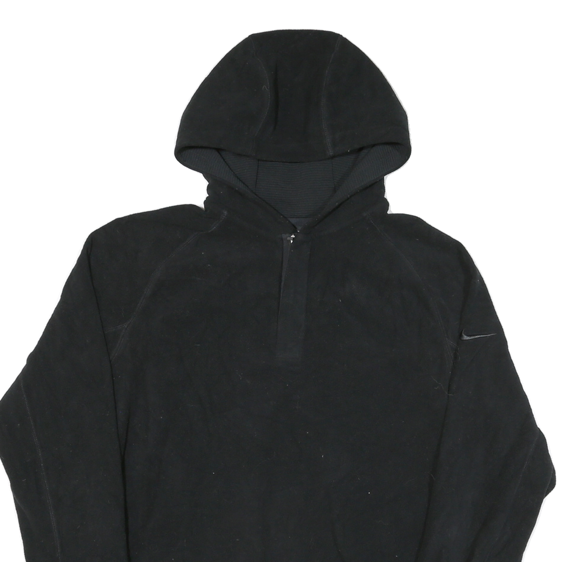 NIKE Mens Black Plain Pullover Hoodie Polyester Blend M Sports Casual Jumper