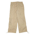 NO BOUNDARIES Mens Cotton Blend Beige Relaxed Cargo Trousers W32 L30 Utility Zip