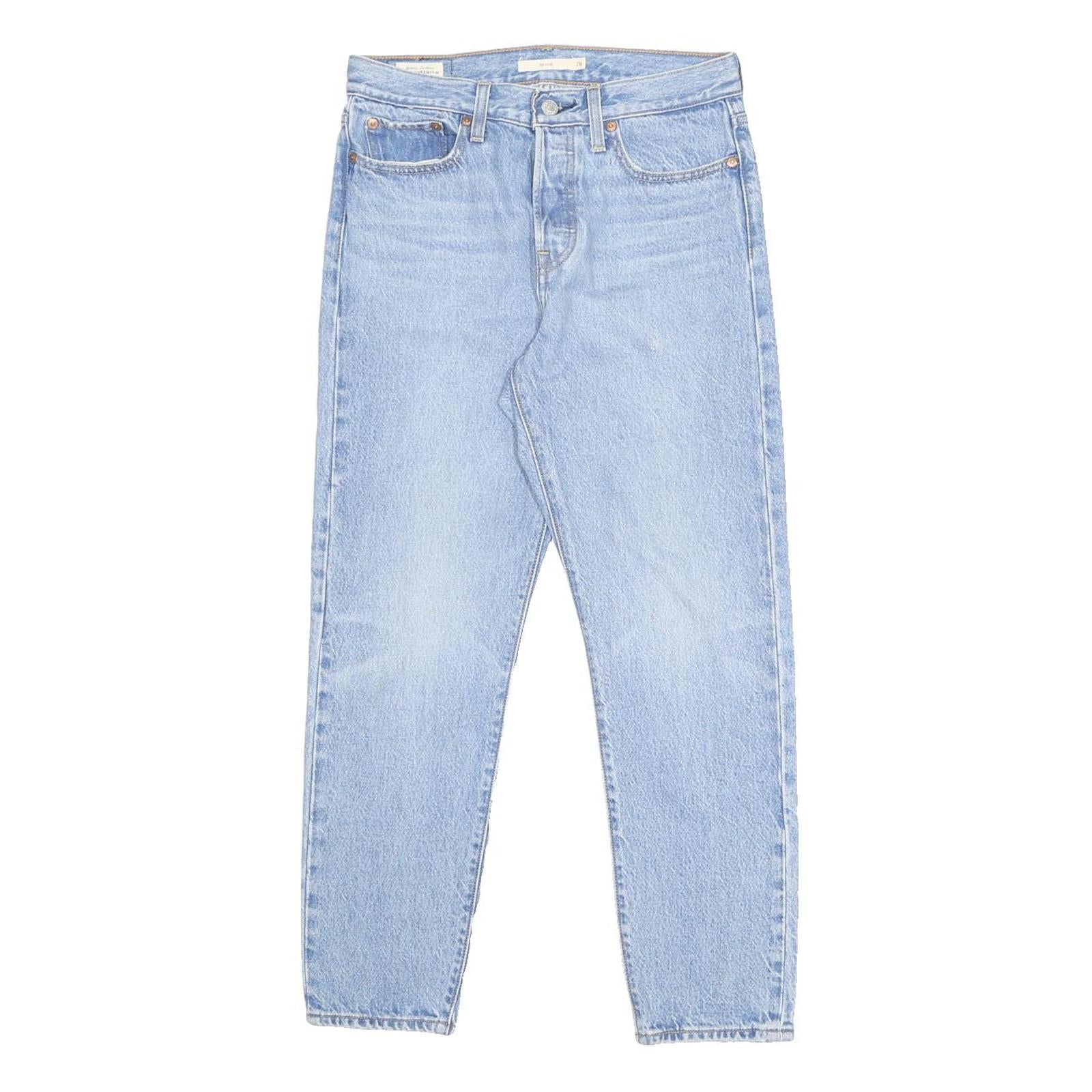 LEVI'S Wedgie Big E Womens Jeans Blue Slim Skinny Denim Light W28 L26 Button