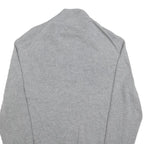 CALVIN KLEIN Mens Grey Pullover Plain 1/4 Zip Jumper Cotton Blend M Slim Fit