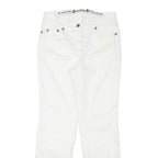 GF FERRE Womens Slim White Jeans Cotton Blend Zip W27 L27 Stylish Classic
