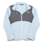 FILA Womens Light Blue & Grey Sport Zip Jacket L Polyester Blend Fleece Casual
