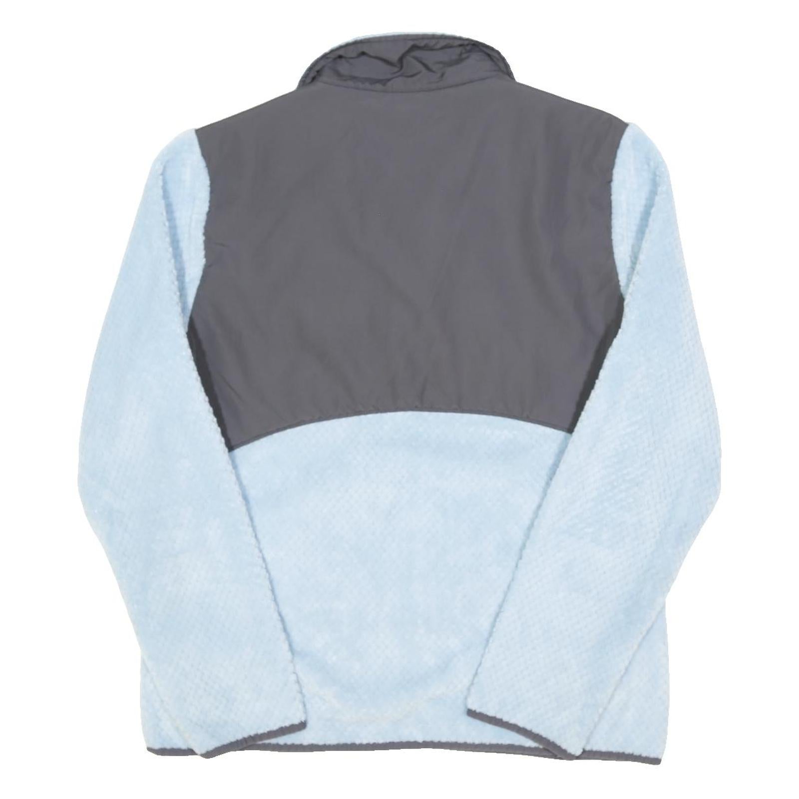 FILA Womens Light Blue & Grey Sport Zip Jacket L Polyester Blend Fleece Casual