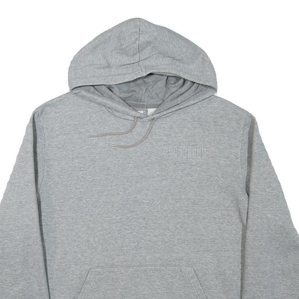 PUMA Mens Grey Hoodie L Cotton Blend Pullover Casual Sportswear