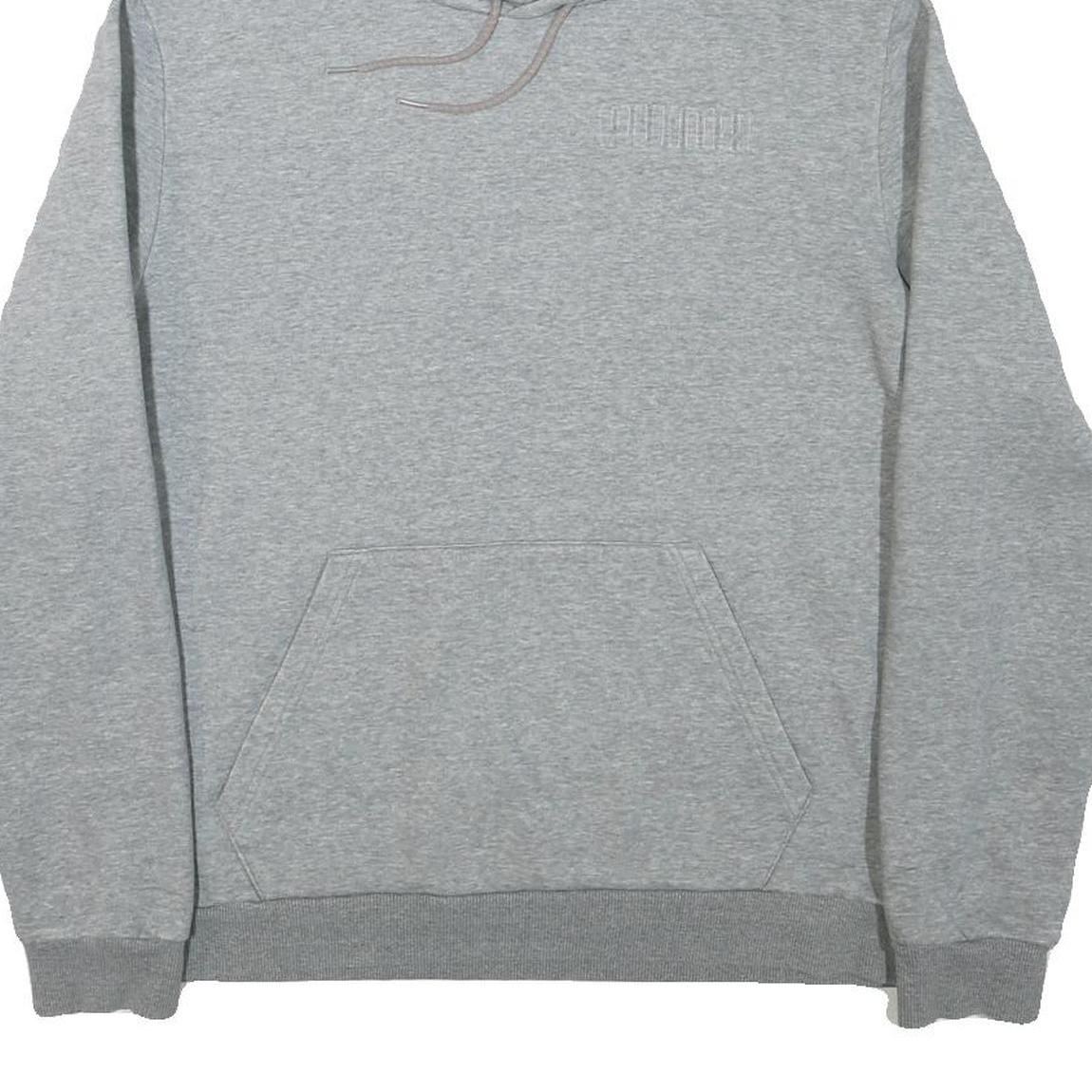 PUMA Mens Grey Hoodie L Cotton Blend Pullover Casual Sportswear