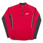 Cycling Mens Jersey Red Long Sleeve 1/4 Zip XL