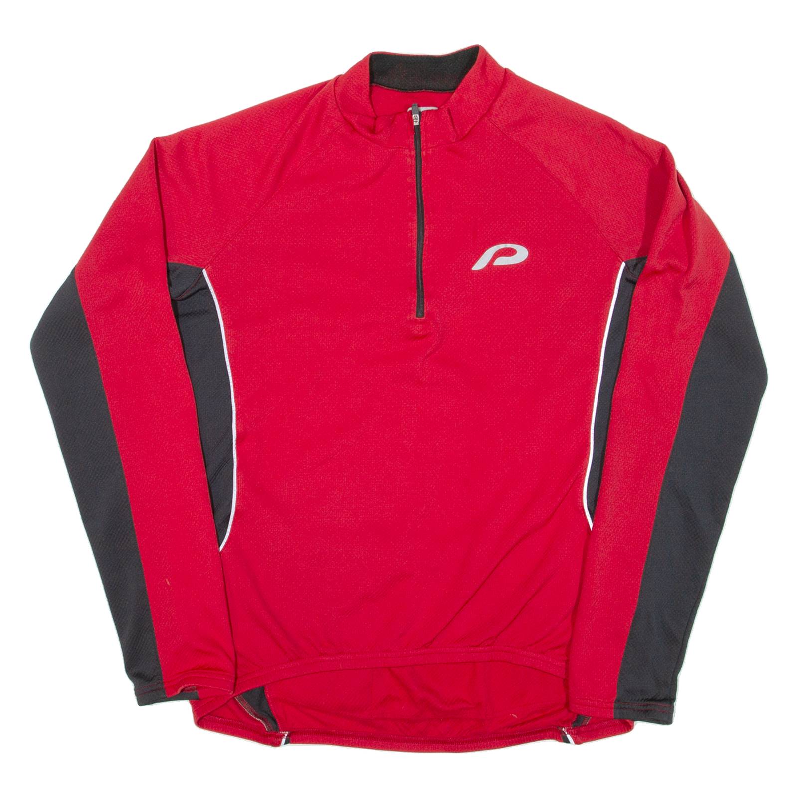 Cycling Mens Jersey Red Long Sleeve 1/4 Zip XL