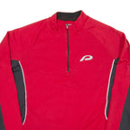 Cycling Mens Jersey Red Long Sleeve 1/4 Zip XL