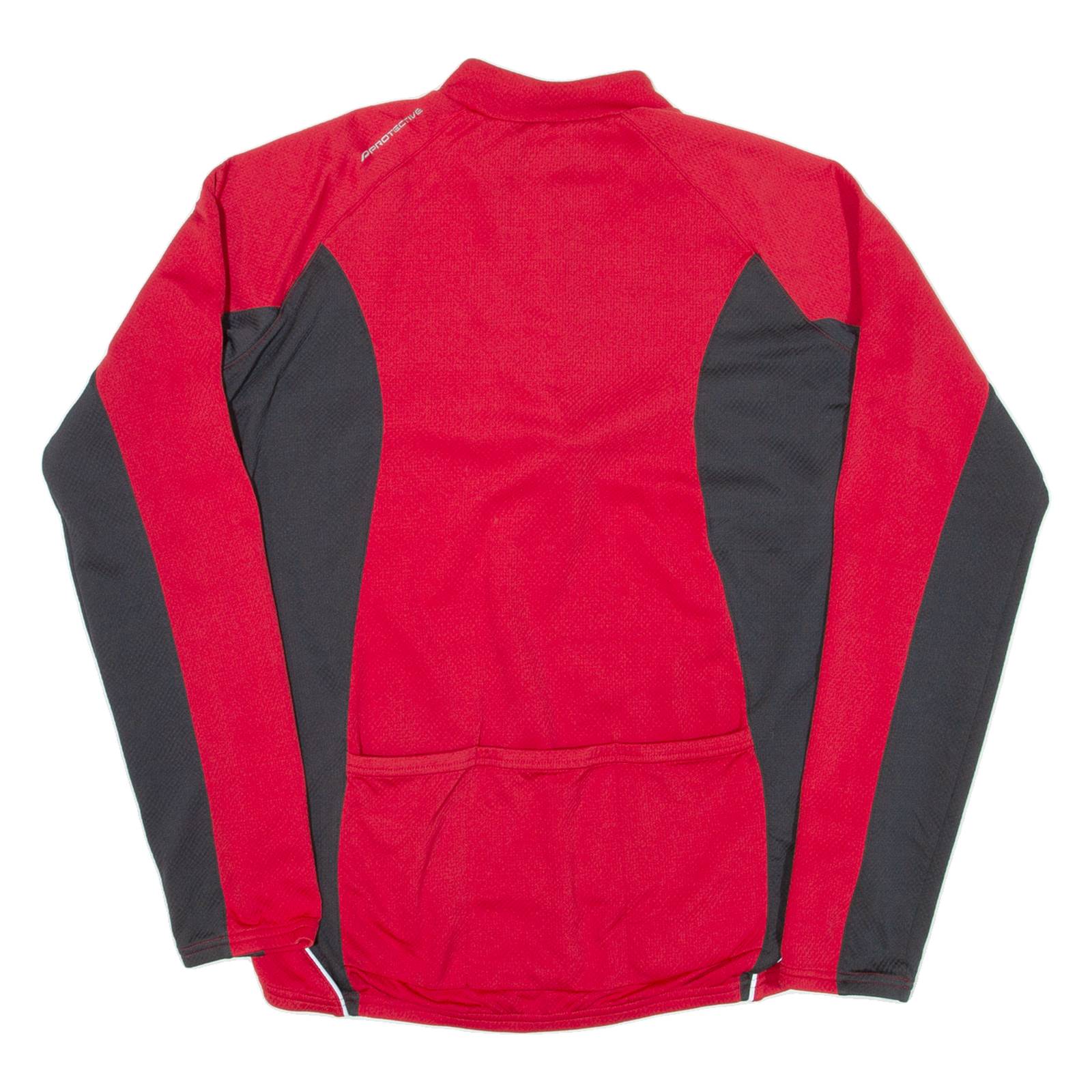 Cycling Mens Jersey Red Long Sleeve 1/4 Zip XL
