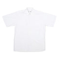 CROSSAIR Mens White Shirt L Cotton Blend Button Front Short Sleeve Casual