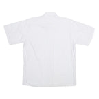 CROSSAIR Mens White Shirt L Cotton Blend Button Front Short Sleeve Casual