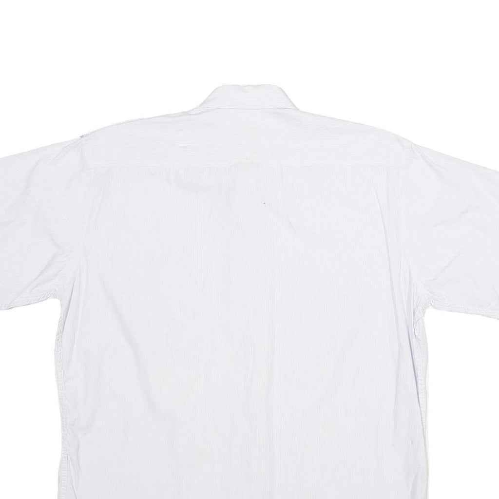 CROSSAIR Mens White Shirt L Cotton Blend Button Front Short Sleeve Casual