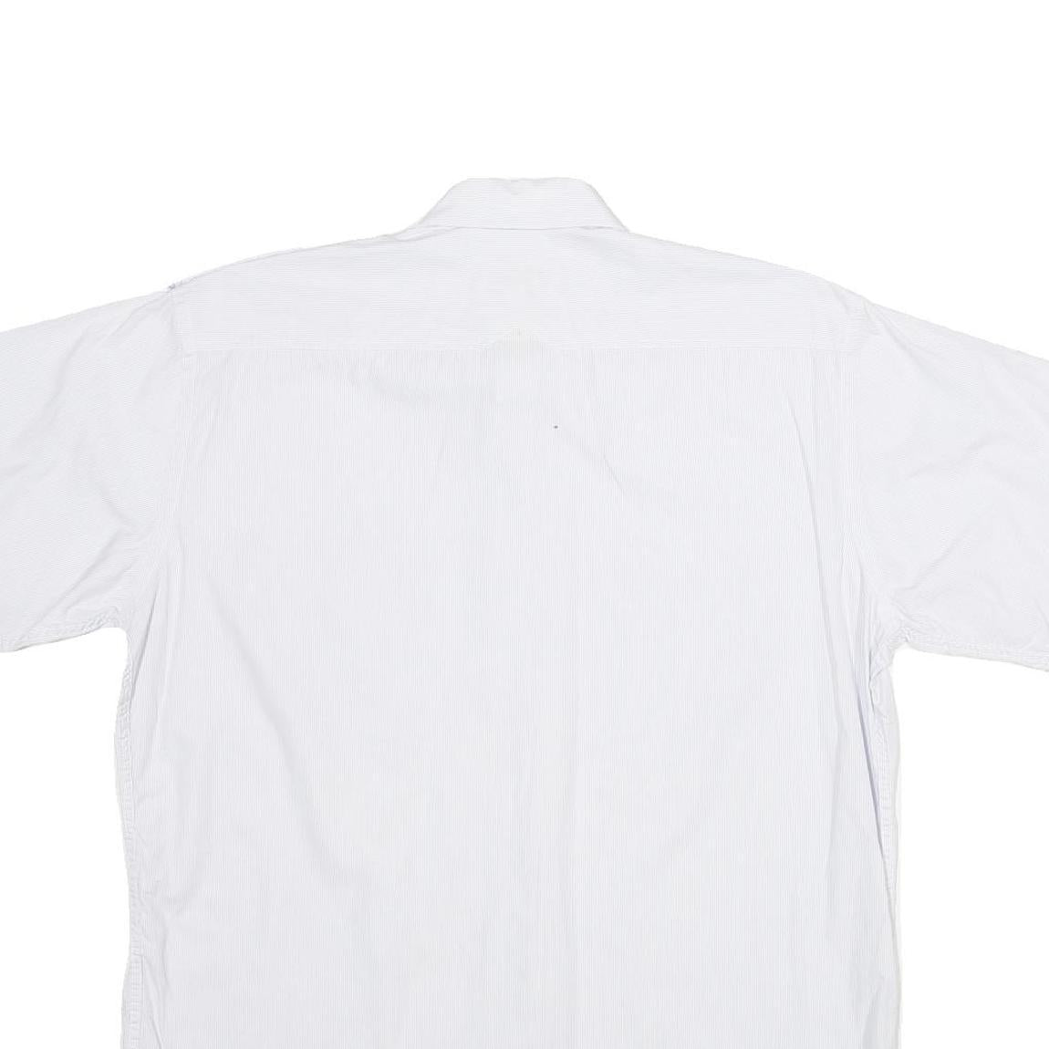 CROSSAIR Mens White Shirt L Cotton Blend Button Front Short Sleeve Casual