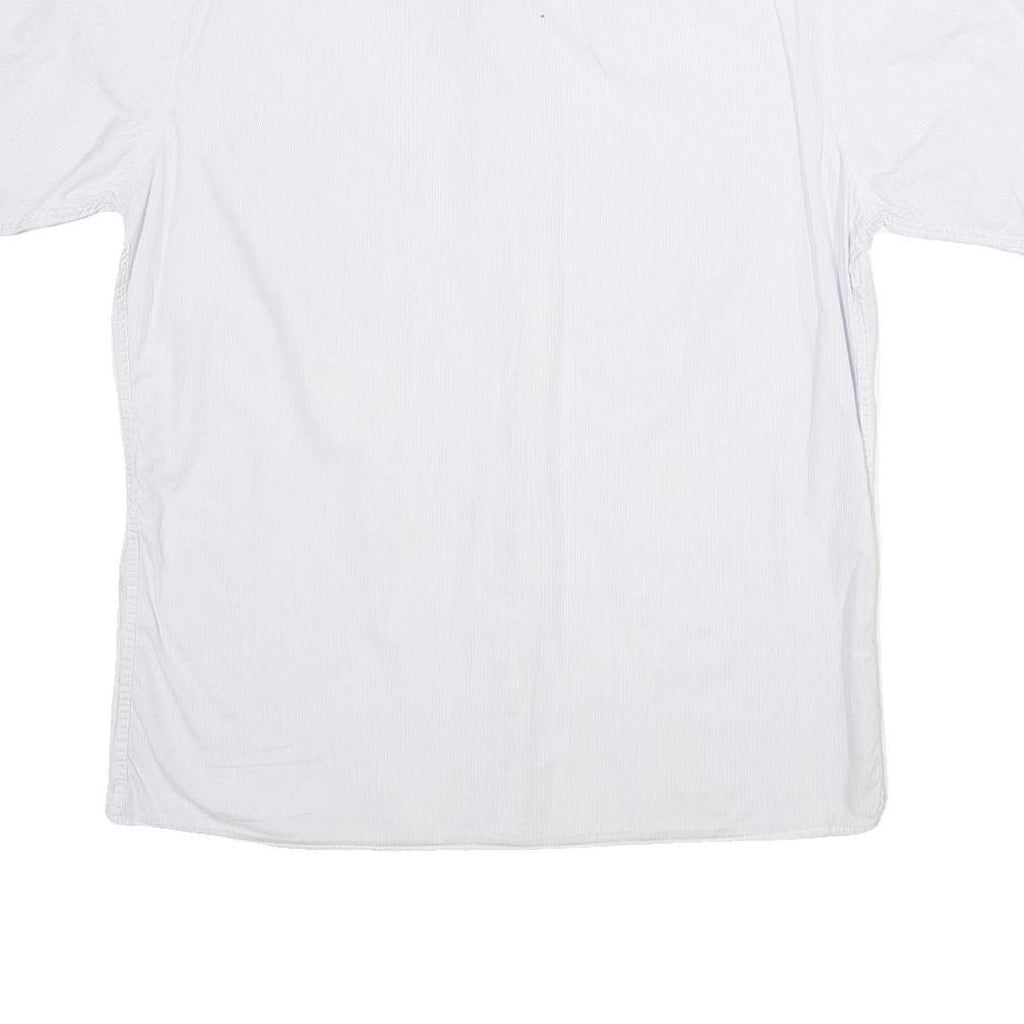 CROSSAIR Mens White Shirt L Cotton Blend Button Front Short Sleeve Casual