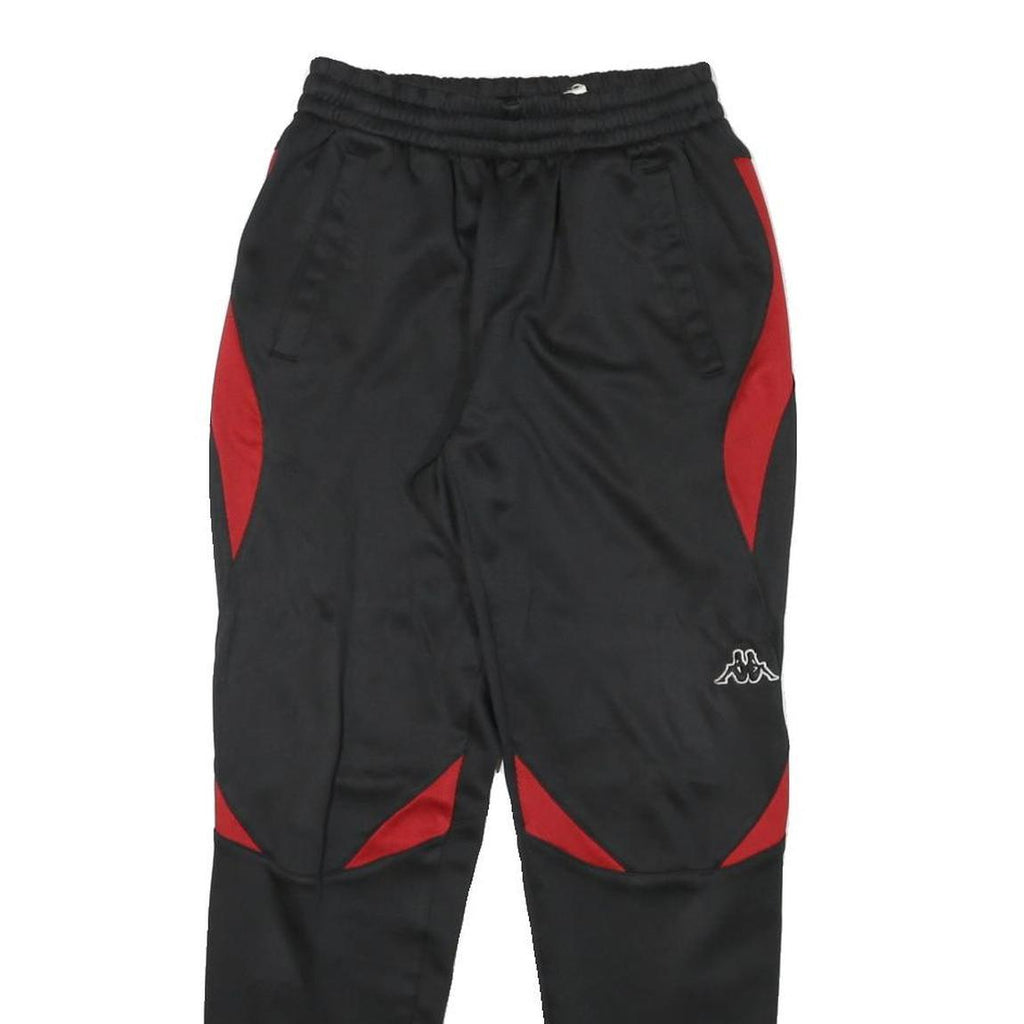 KAPPA Mens Joggers Black & Red Slim Tapered S W22 L28 Athletic Sportswear