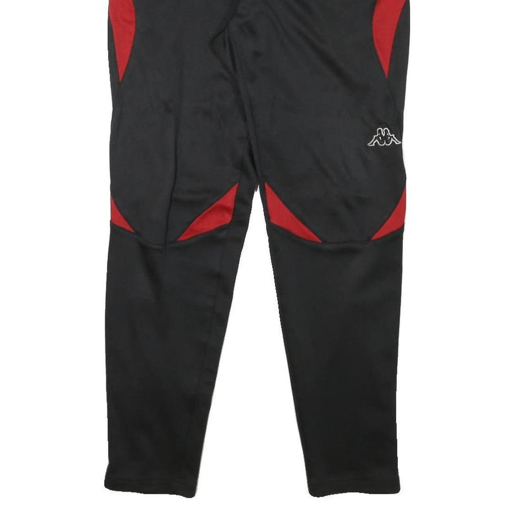 KAPPA Mens Joggers Black & Red Slim Tapered S W22 L28 Athletic Sportswear
