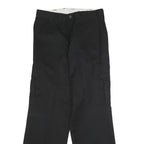 DICKIES Mens Black Polyester Blend Regular Cargo Trousers W31 L30 Workwear Zip