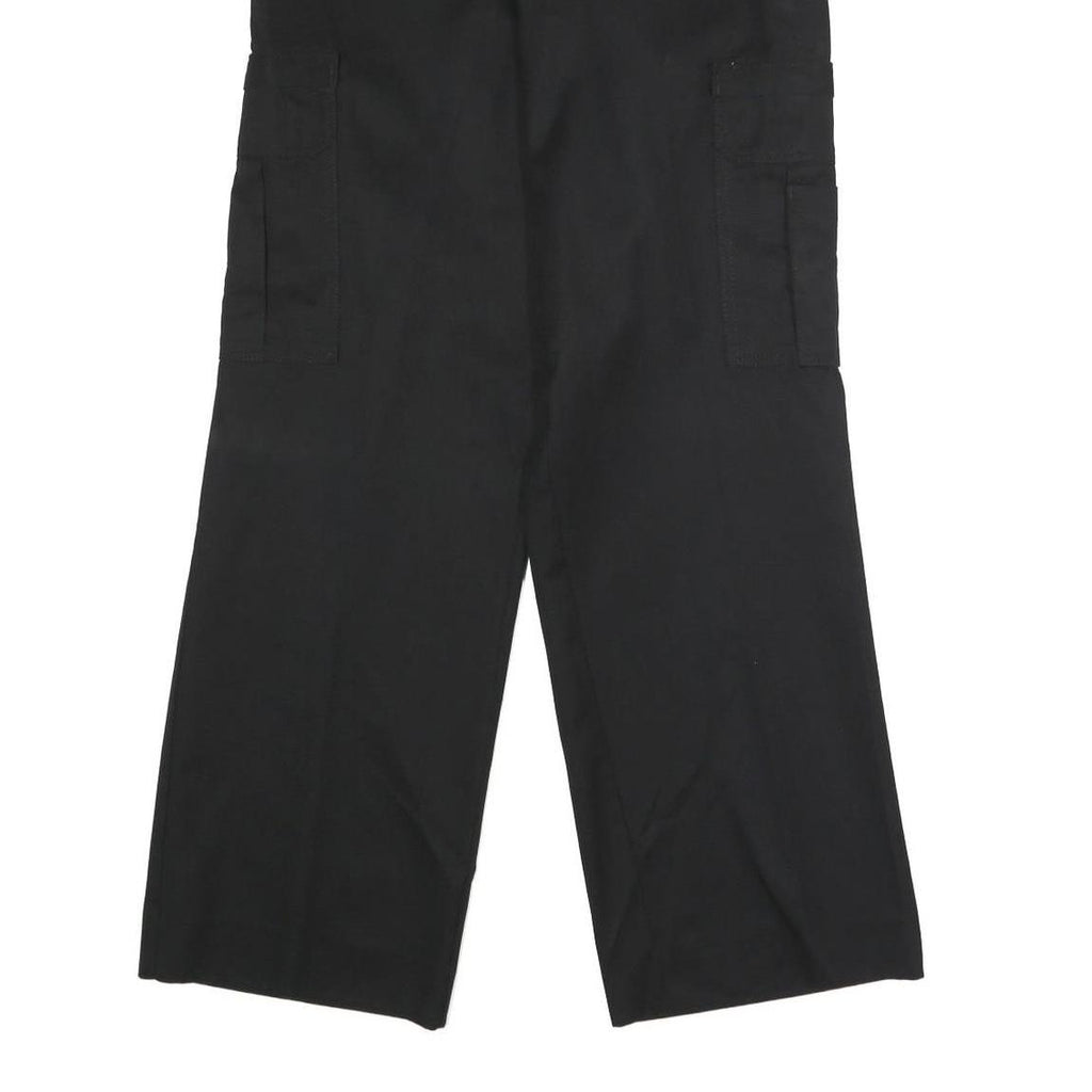 DICKIES Mens Black Polyester Blend Regular Cargo Trousers W31 L30 Workwear Zip