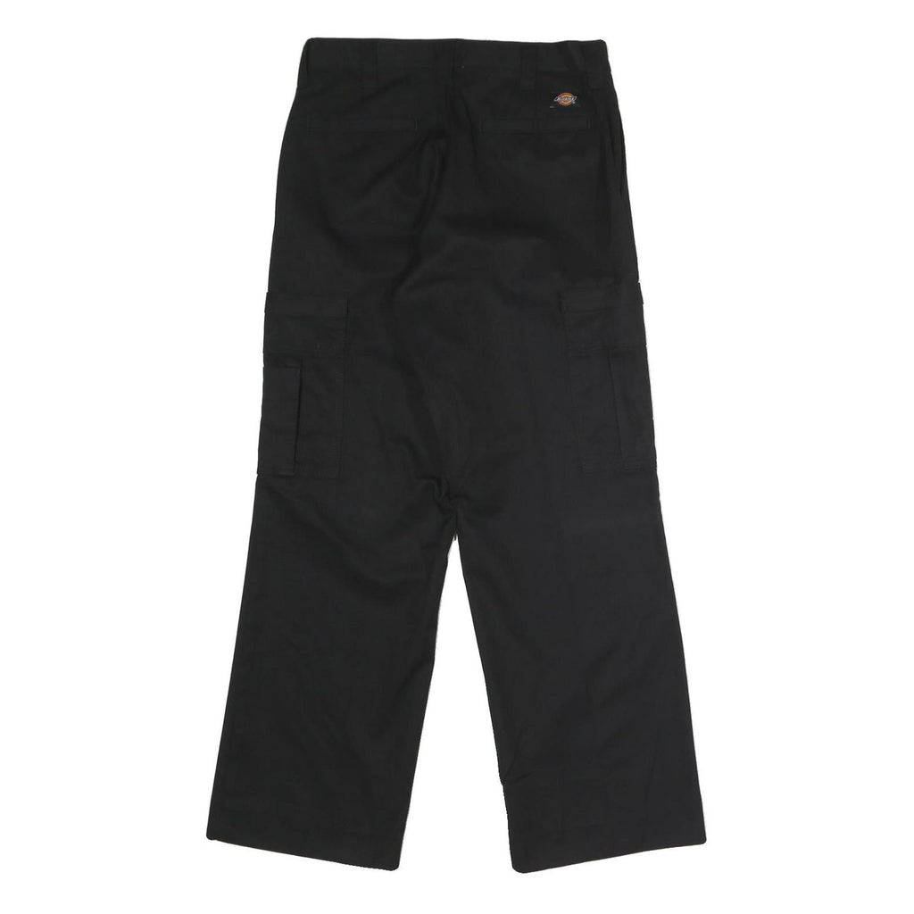 DICKIES Mens Black Polyester Blend Regular Cargo Trousers W31 L30 Workwear Zip
