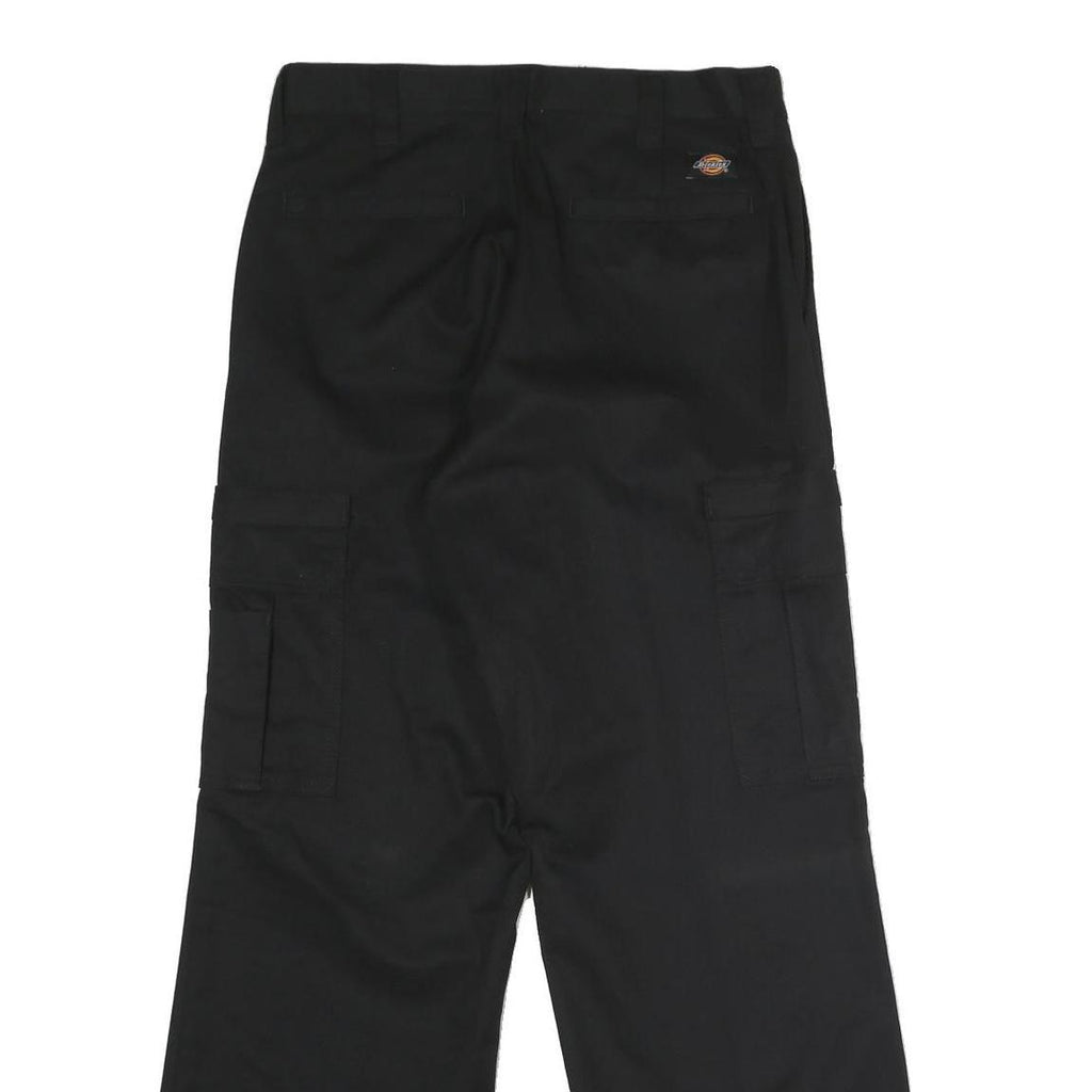 DICKIES Mens Black Polyester Blend Regular Cargo Trousers W31 L30 Workwear Zip