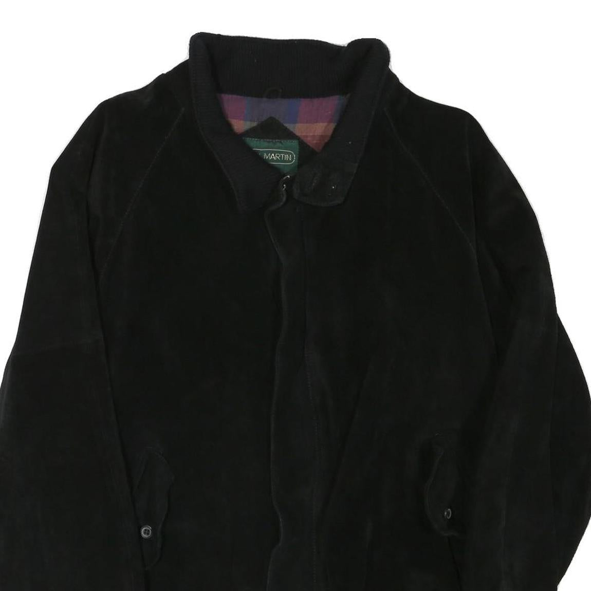 NEIL MARTIN Mens Black Faux Leather Zip Jacket XL Suede Effect Relaxed Fit