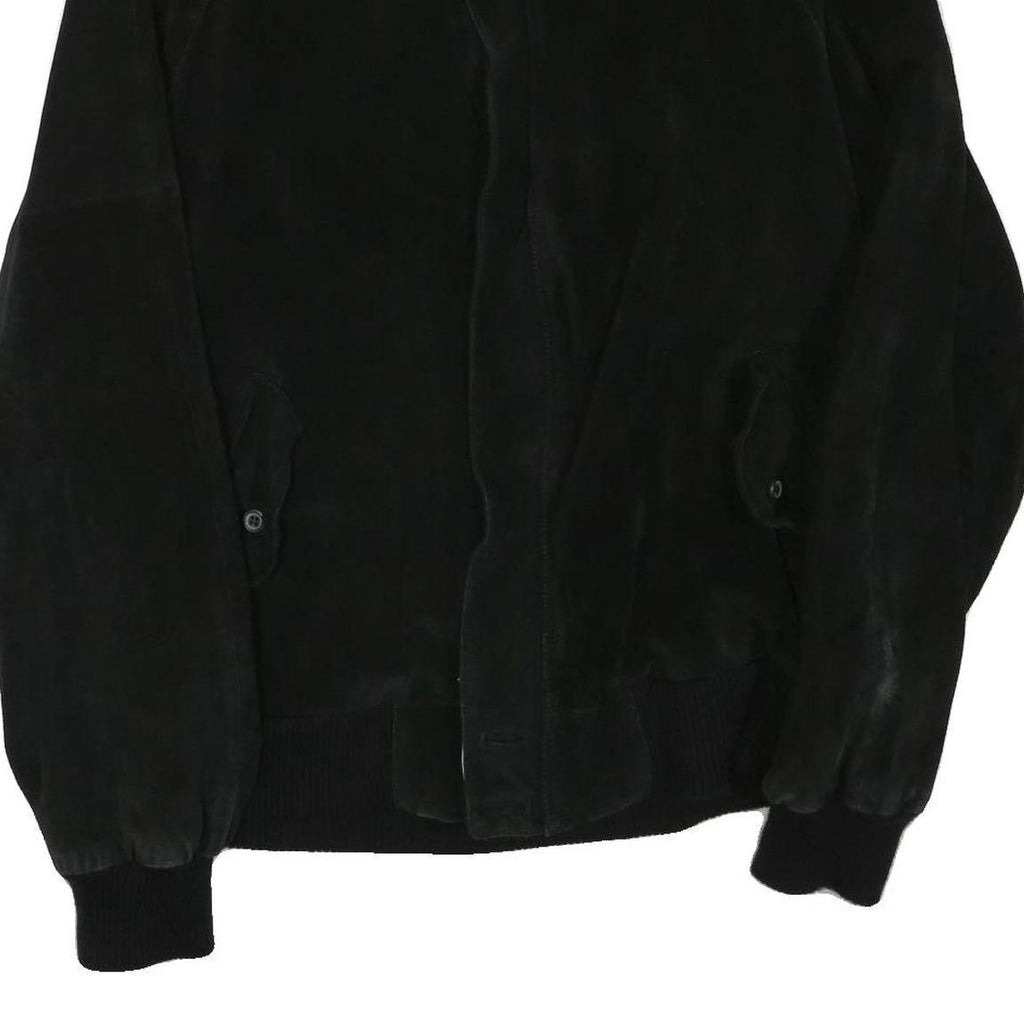 NEIL MARTIN Mens Black Faux Leather Zip Jacket XL Suede Effect Relaxed Fit