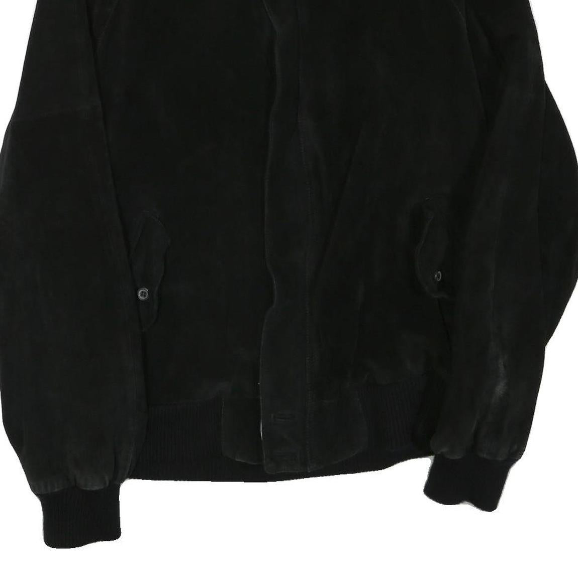 NEIL MARTIN Mens Black Faux Leather Zip Jacket XL Suede Effect Relaxed Fit