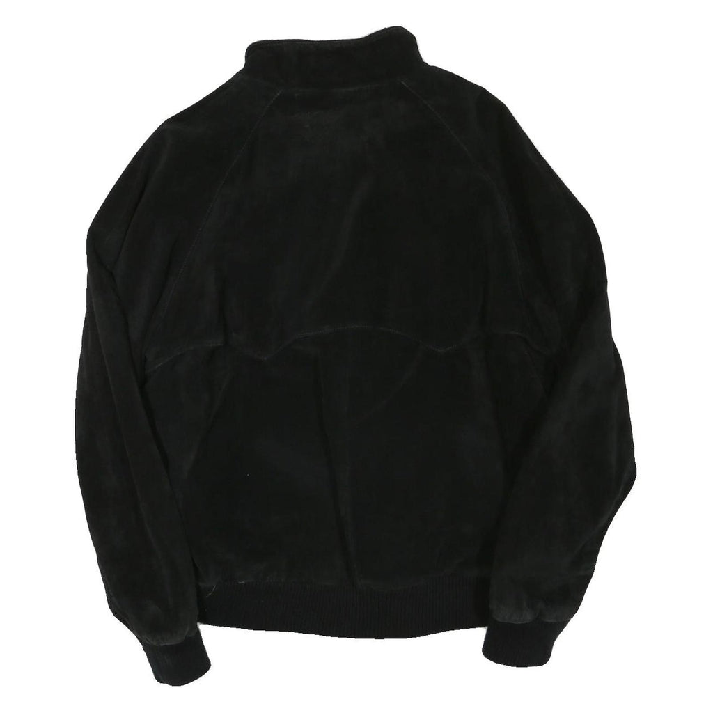 NEIL MARTIN Mens Black Faux Leather Zip Jacket XL Suede Effect Relaxed Fit