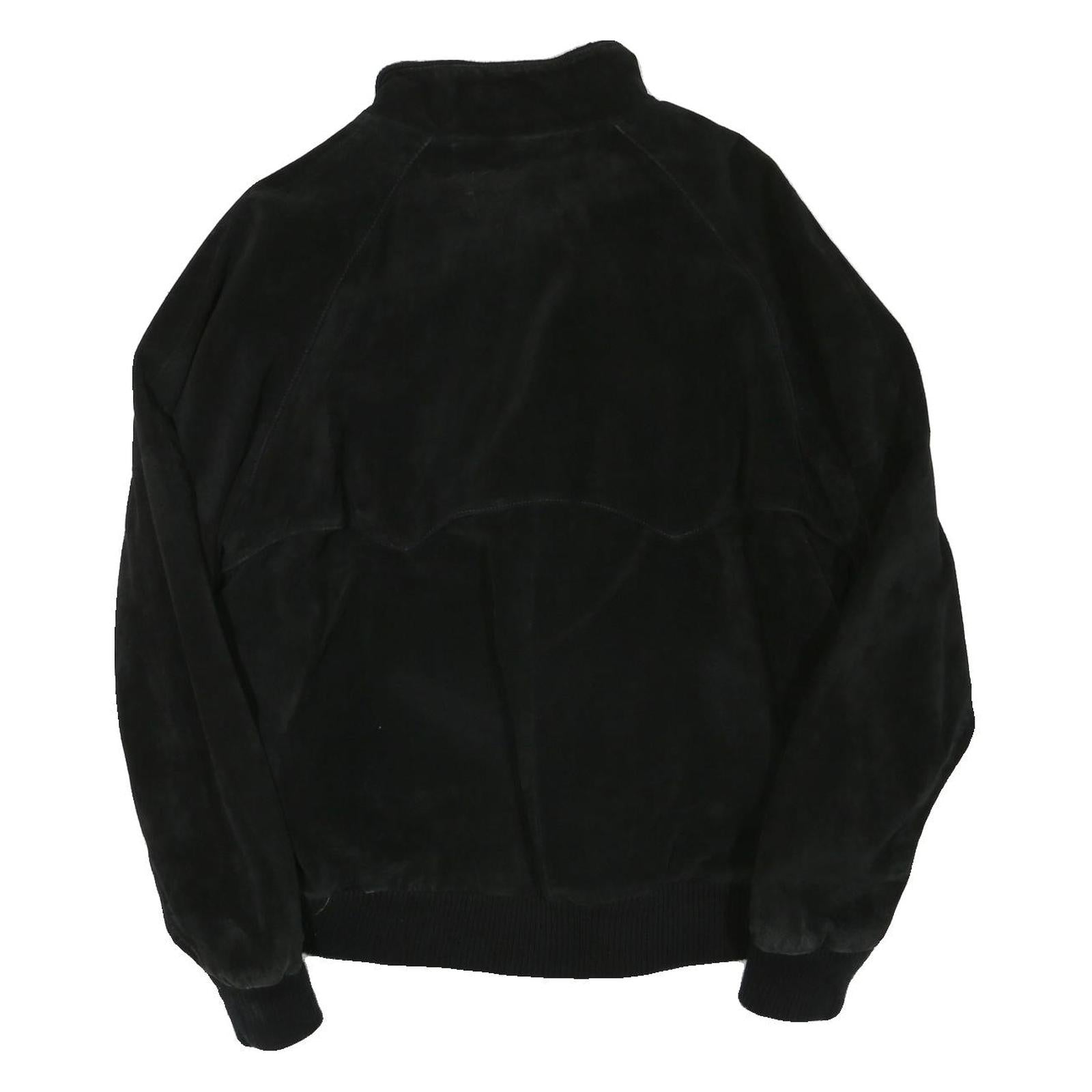 NEIL MARTIN Mens Black Faux Leather Zip Jacket XL Suede Effect Relaxed Fit