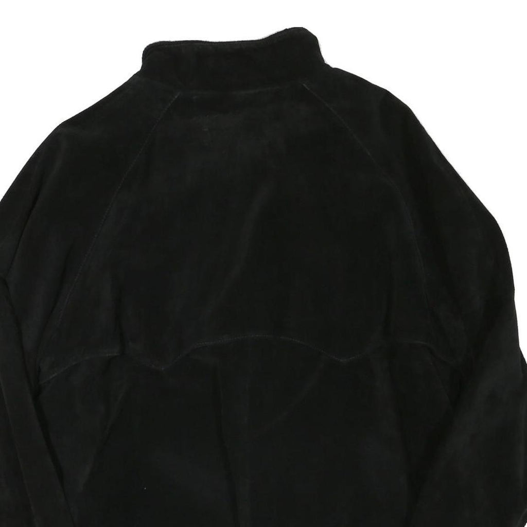 NEIL MARTIN Mens Black Faux Leather Zip Jacket XL Suede Effect Relaxed Fit