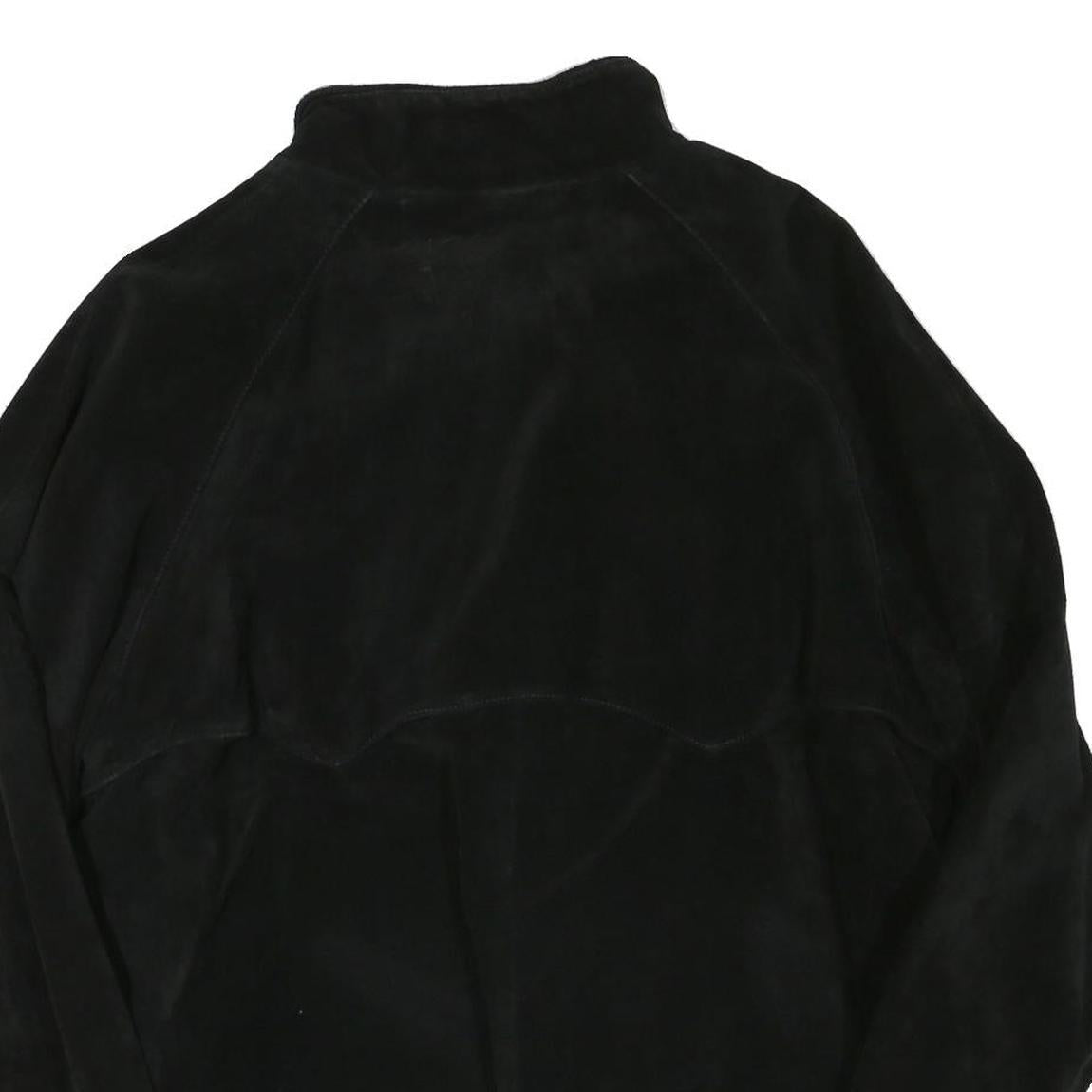 NEIL MARTIN Mens Black Faux Leather Zip Jacket XL Suede Effect Relaxed Fit