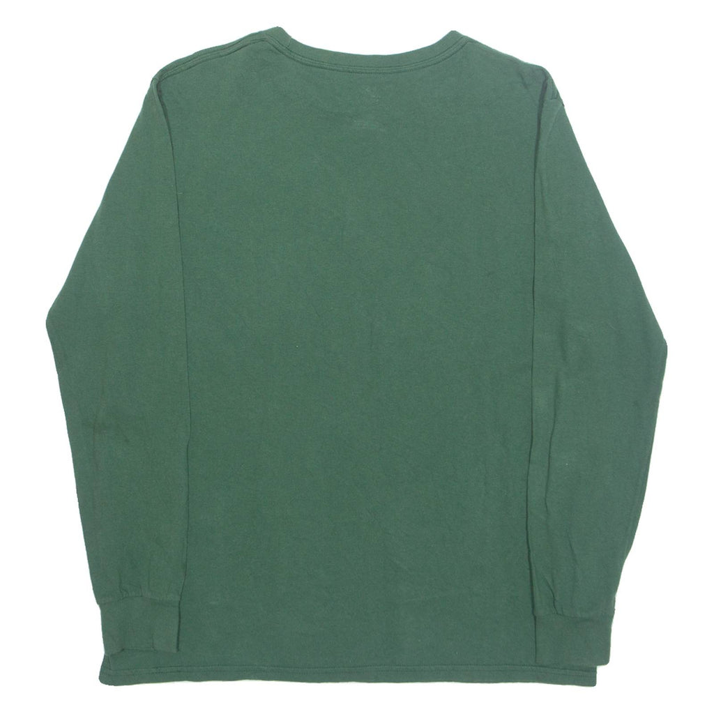 MAJESTIC NFL Green Bay Packers Mens T-Shirt Green Long Sleeve USA L