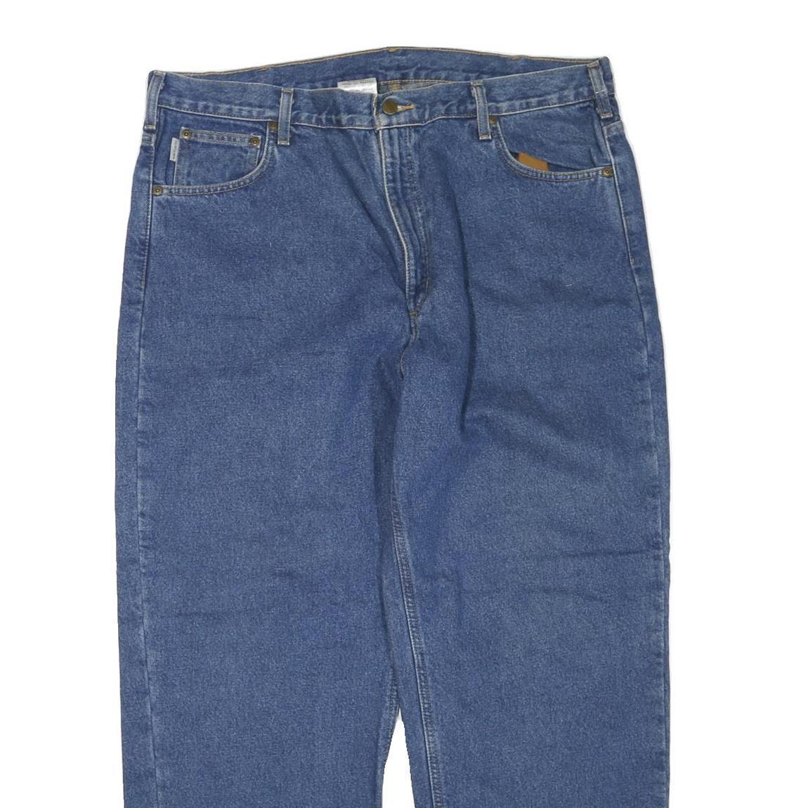 CARHARTT Mens Regular Fit Blue Denim Jeans W40 L30 Zip Closure Classic Style