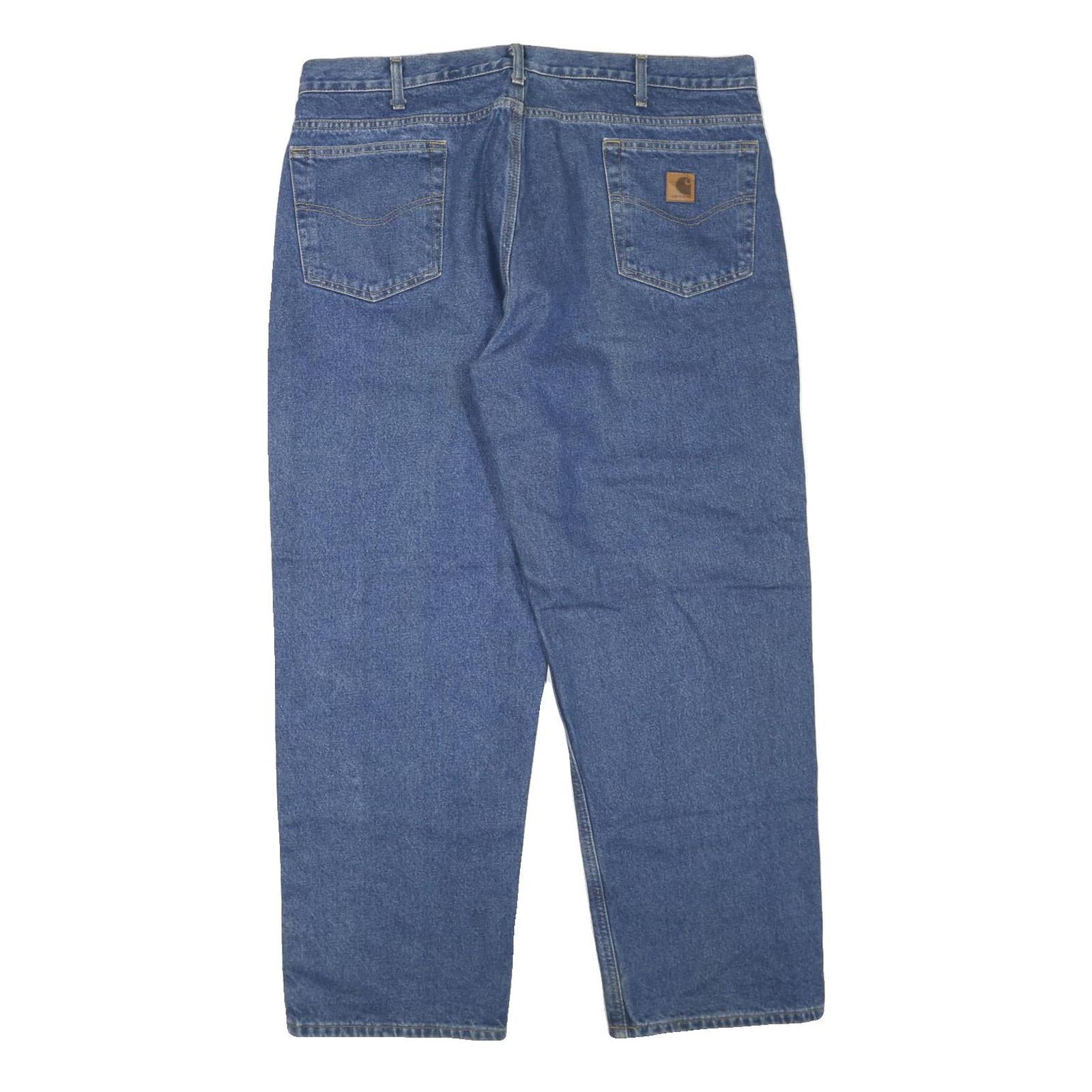 CARHARTT Mens Regular Fit Blue Denim Jeans W40 L30 Zip Closure Classic Style