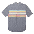 VANS Mens Grey & Multicolour Stripe Button-Down Shirt L Cotton Blend Casual