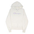 CHAMPION REVERSE WEAVE Womens White Hoodie S Champion Script Logo Pullover