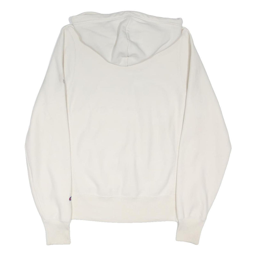 CHAMPION REVERSE WEAVE Womens White Hoodie S Champion Script Logo Pullover