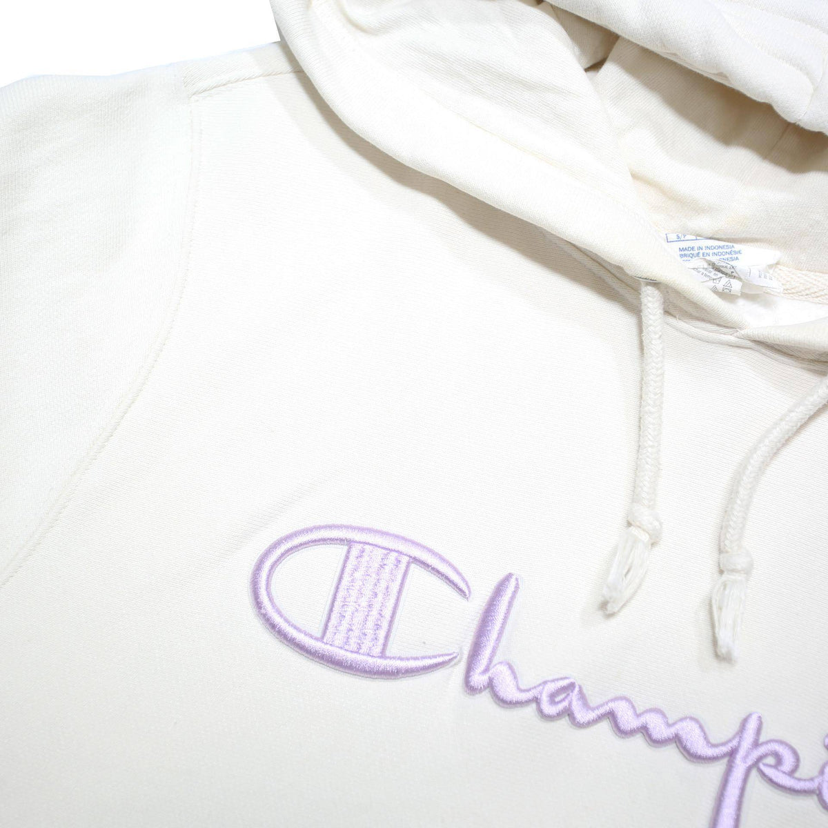 CHAMPION REVERSE WEAVE Womens White Hoodie S Champion Script Logo Pullover