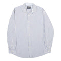 NAUTICA Mens Blue & White Stripe Shirt M Classic Cotton Long Sleeve Button Down