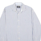 NAUTICA Mens Blue & White Stripe Shirt M Classic Cotton Long Sleeve Button Down