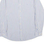 NAUTICA Mens Blue & White Stripe Shirt M Classic Cotton Long Sleeve Button Down