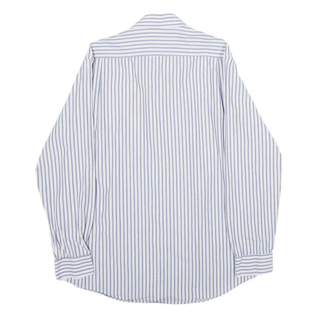 NAUTICA Mens Blue & White Stripe Shirt M Classic Cotton Long Sleeve Button Down